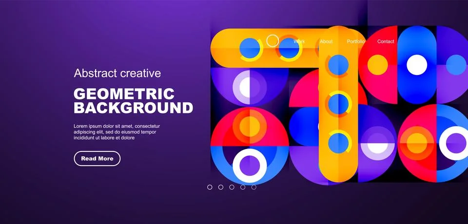 Simple circles and round elements pattern. Minimalist design geometric landing 스톡 일러스트