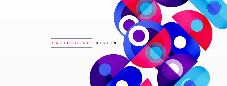 Simple circles and round elements pattern. Minimalist design geometric landing 스톡 일러스트