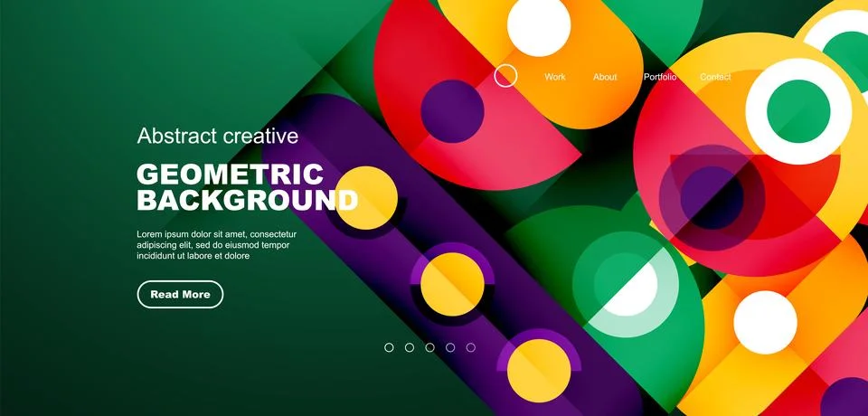 Simple circles and round elements pattern. Minimalist design geometric landing 스톡 일러스트
