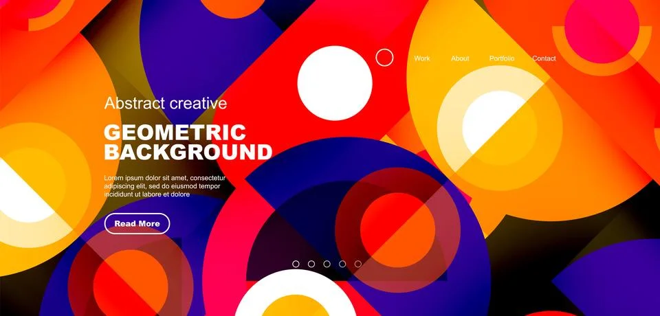 Simple circles and round elements pattern. Minimalist design geometric landing 스톡 일러스트