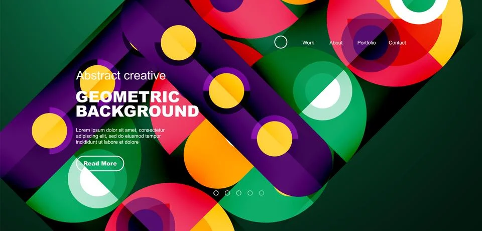 Simple circles and round elements pattern. Minimalist design geometric landing 스톡 일러스트