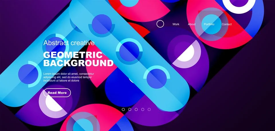 Simple circles and round elements pattern. Minimalist design geometric landing 스톡 일러스트