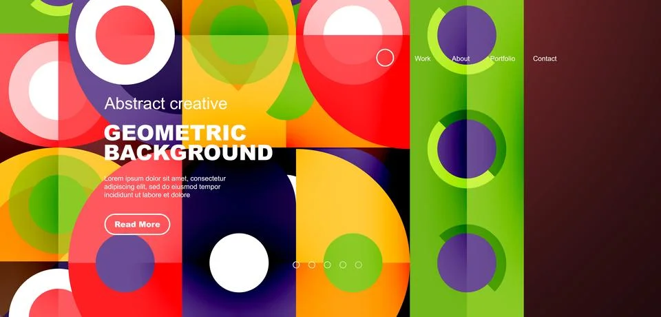 Simple circles and round elements pattern. Minimalist design geometric landing 스톡 일러스트