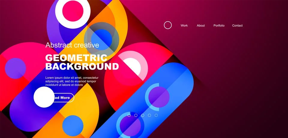 Simple circles and round elements pattern. Minimalist design geometric landing イラスト素材
