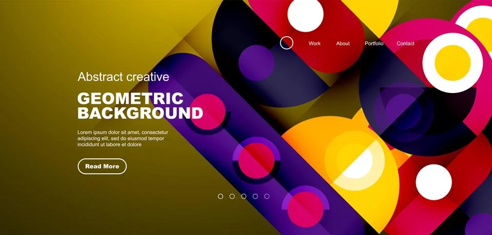 Simple circles and round elements pattern. Minimalist design geometric landing 스톡 일러스트