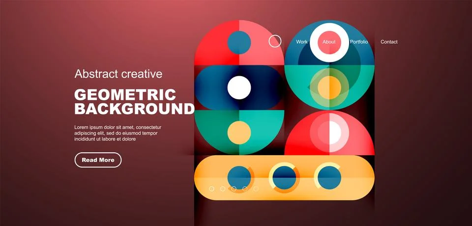 Simple circles and round elements pattern. Minimalist design geometric landing イラスト素材
