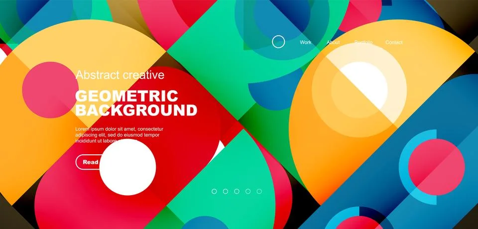Simple circles and round elements pattern. Minimalist design geometric landing Stock Illustration