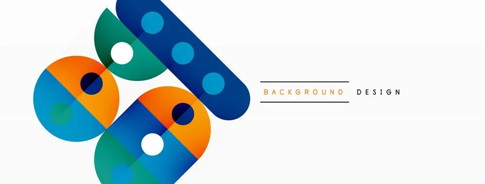 Simple circles and round elements pattern. Minimalist design geometric landing 스톡 일러스트