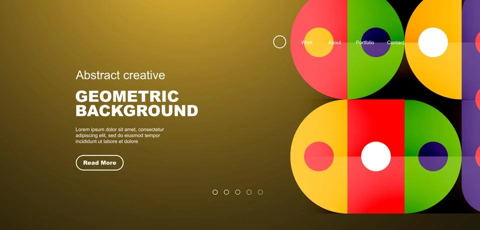 Simple circles and round elements pattern. Minimalist design geometric landing 스톡 일러스트