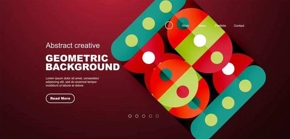 Simple circles and round elements pattern. Minimalist design geometric landing イラスト素材