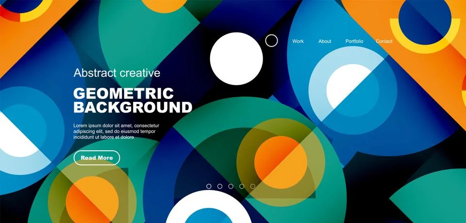Simple circles and round elements pattern. Minimalist design geometric landing 스톡 일러스트