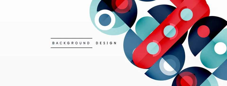 Simple circles and round elements pattern. Minimalist design geometric landing 스톡 일러스트