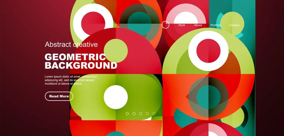 Simple circles and round elements pattern. Minimalist design geometric landing 스톡 일러스트