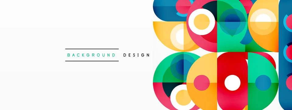 Simple circles and round elements pattern. Minimalist design geometric landing イラスト素材