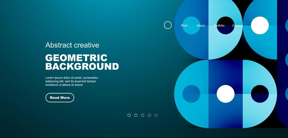 Simple circles and round elements pattern. Minimalist design geometric landing イラスト素材