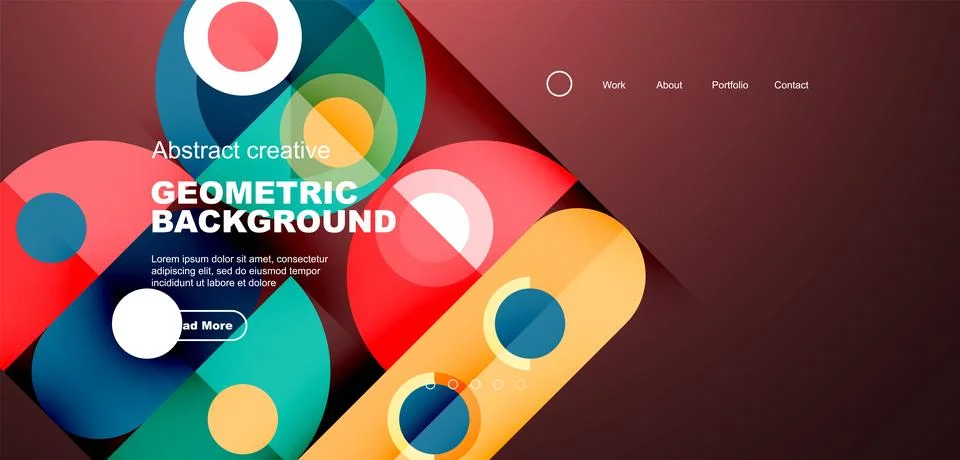 Simple circles and round elements pattern. Minimalist design geometric landing 스톡 일러스트