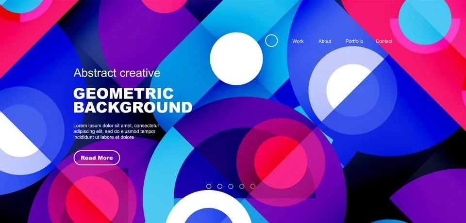 Simple circles and round elements pattern. Minimalist design geometric landing イラスト素材