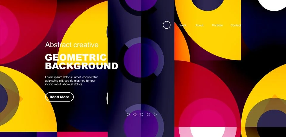 Simple circles and round elements pattern. Minimalist design geometric landing イラスト素材