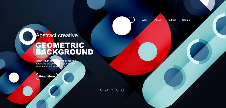 Simple circles and round elements pattern. Minimalist design geometric landing 스톡 일러스트