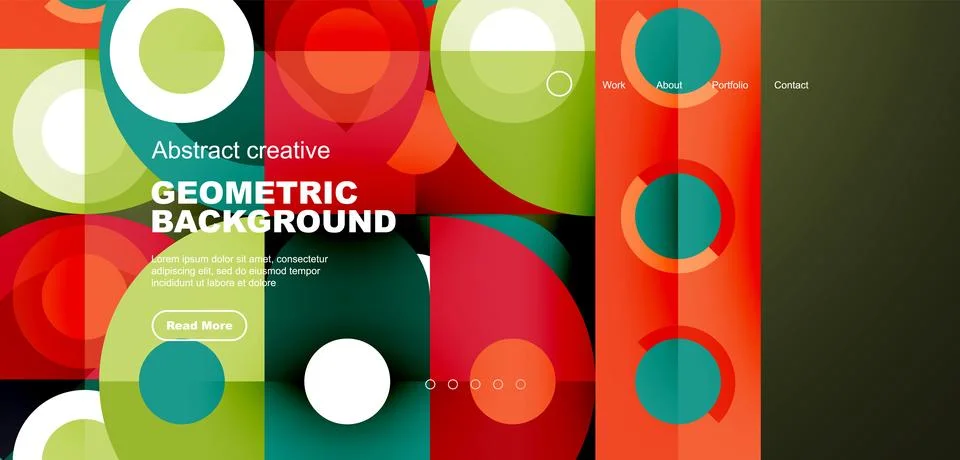 Simple circles and round elements pattern. Minimalist design geometric landing イラスト素材