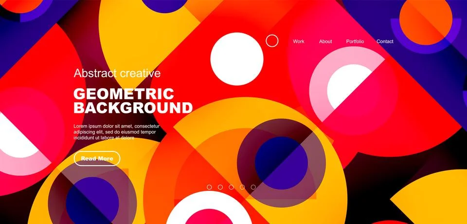 Simple circles and round elements pattern. Minimalist design geometric landing イラスト素材