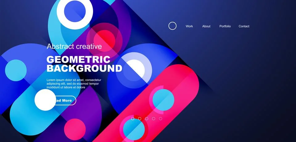 Simple circles and round elements pattern. Minimalist design geometric landing イラスト素材