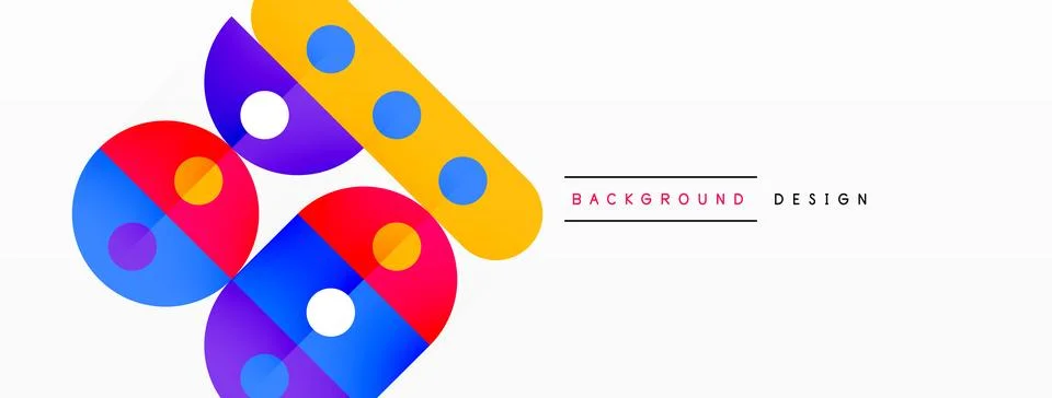 Simple circles and round elements pattern. Minimalist design geometric landing イラスト素材