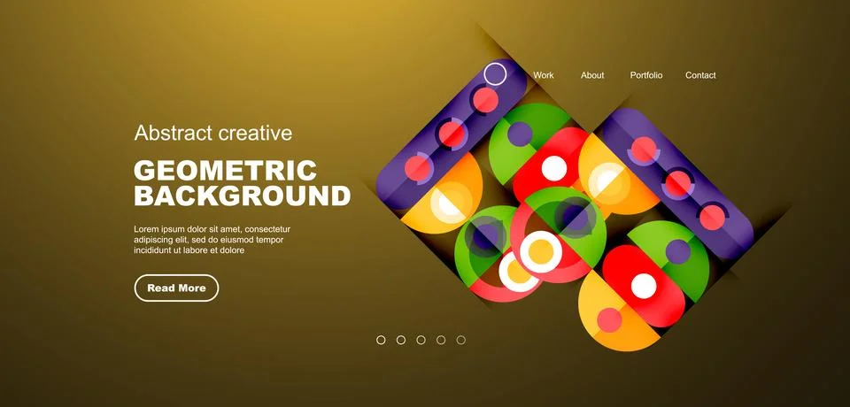 Simple circles and round elements pattern. Minimalist design geometric landing イラスト素材