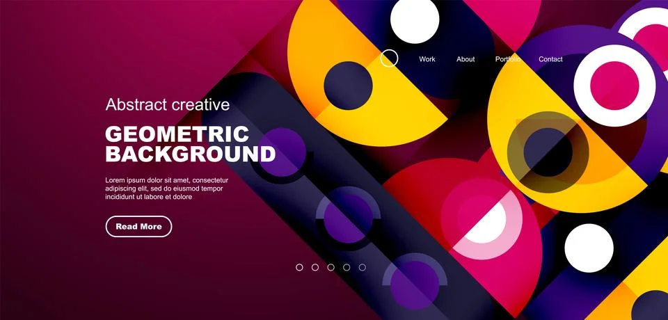 Simple circles and round elements pattern. Minimalist design geometric landing 库存插图