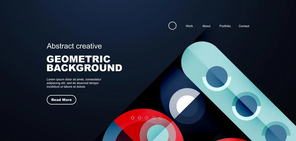 Simple circles and round elements pattern. Minimalist design geometric landing 스톡 일러스트