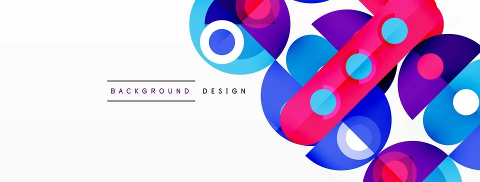 Simple circles and round elements pattern. Minimalist design geometric landing Stock Illustration