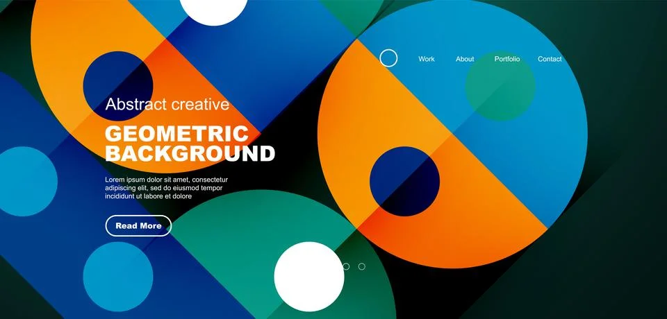 Simple circles and round elements pattern. Minimalist design geometric landing Stock Illustration