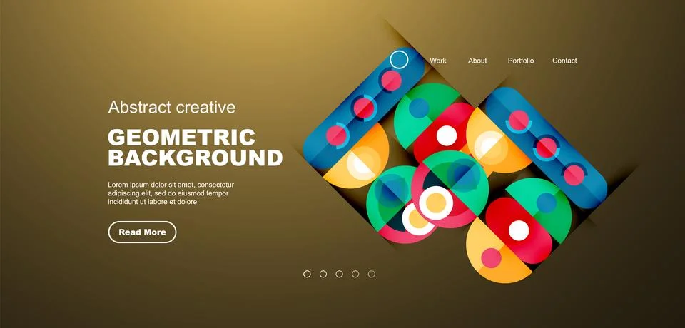 Simple circles and round elements pattern. Minimalist design geometric landing イラスト素材
