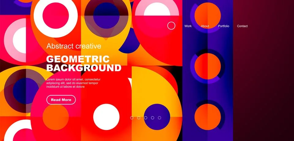 Simple circles and round elements pattern. Minimalist design geometric landing イラスト素材