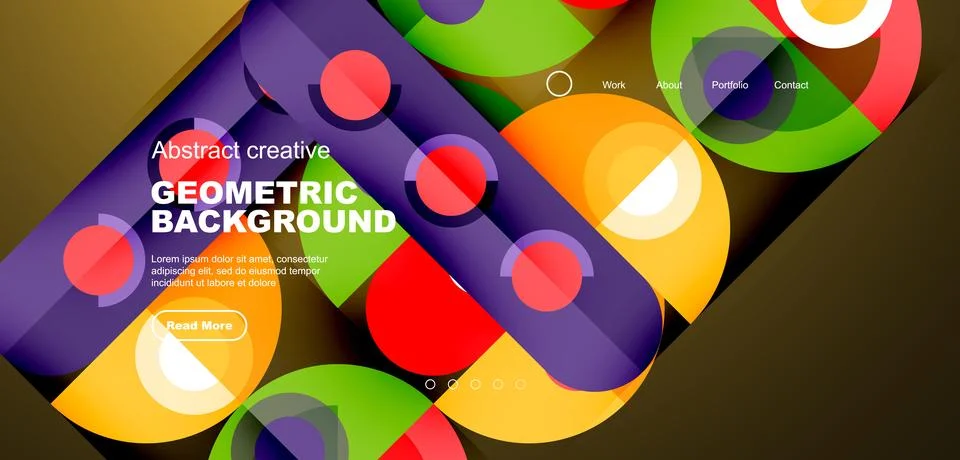 Simple circles and round elements pattern. Minimalist design geometric landing 스톡 일러스트
