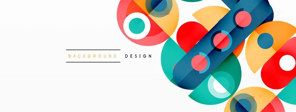 Simple circles and round elements pattern. Minimalist design geometric landing Stock Illustration