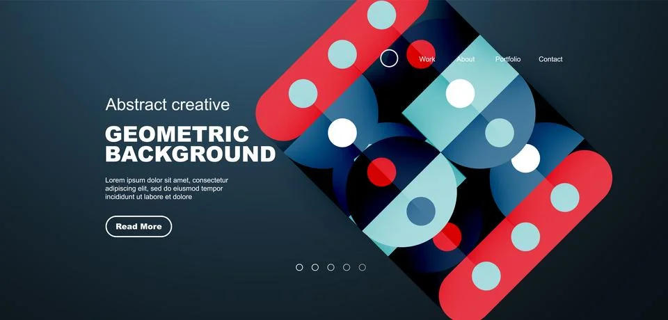 Simple circles and round elements pattern. Minimalist design geometric landing イラスト素材