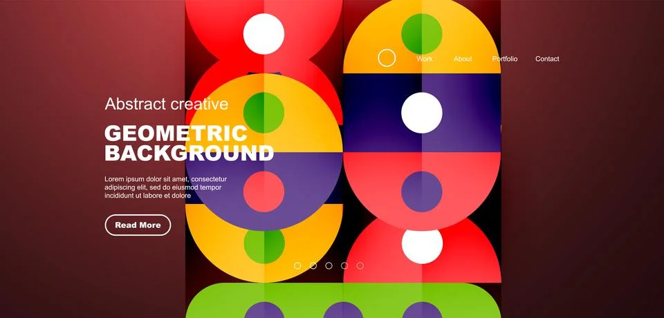 Simple circles and round elements pattern. Minimalist design geometric landing イラスト素材