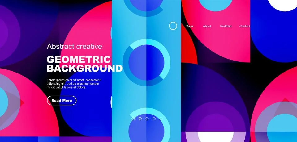 Simple circles and round elements pattern. Minimalist design geometric landing 스톡 일러스트