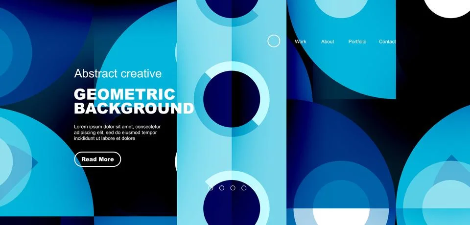 Simple circles and round elements pattern. Minimalist design geometric landing Stock Illustration