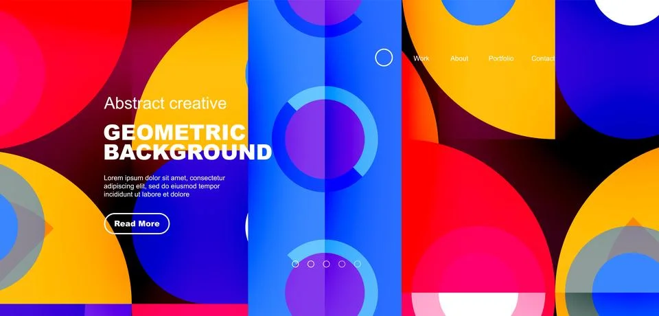 Simple circles and round elements pattern. Minimalist design geometric landing Stock Illustration