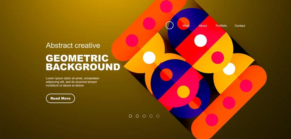 Simple circles and round elements pattern. Minimalist design geometric landing 스톡 일러스트