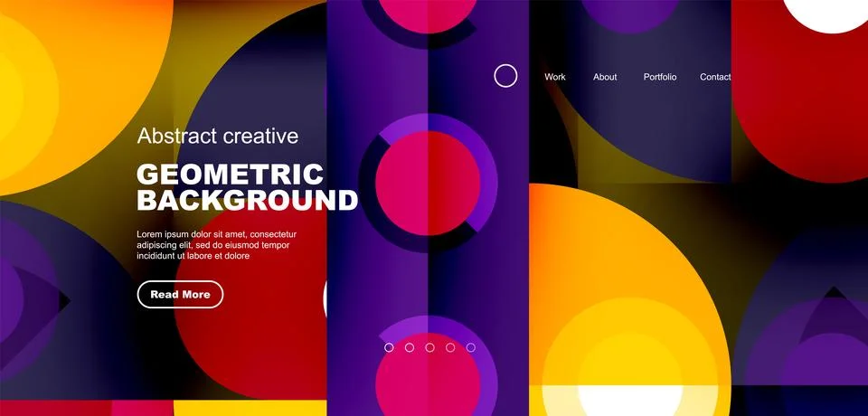 Simple circles and round elements pattern. Minimalist design geometric landing イラスト素材