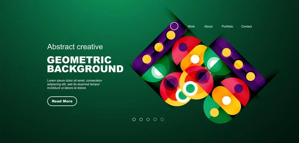 Simple circles and round elements pattern. Minimalist design geometric landing 库存插图