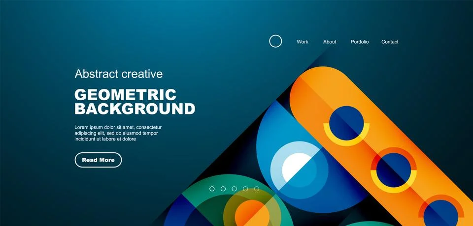 Simple circles and round elements pattern. Minimalist design geometric landing イラスト素材