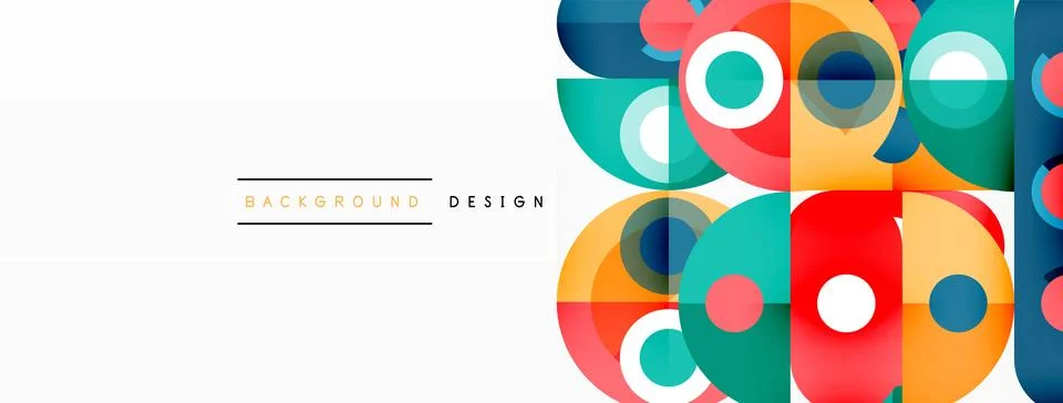Simple circles and round elements pattern. Minimalist design geometric landing イラスト素材