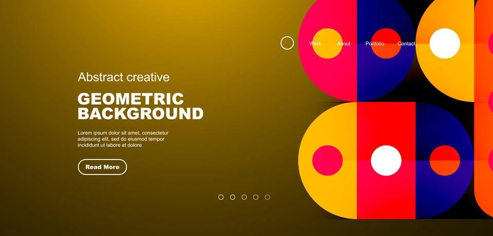 Simple circles and round elements pattern. Minimalist design geometric landing イラスト素材