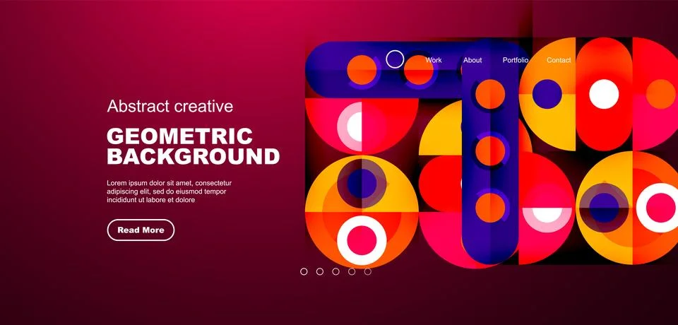 Simple circles and round elements pattern. Minimalist design geometric landing 스톡 일러스트