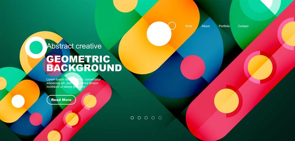 Simple circles and round elements pattern. Minimalist design geometric landing イラスト素材