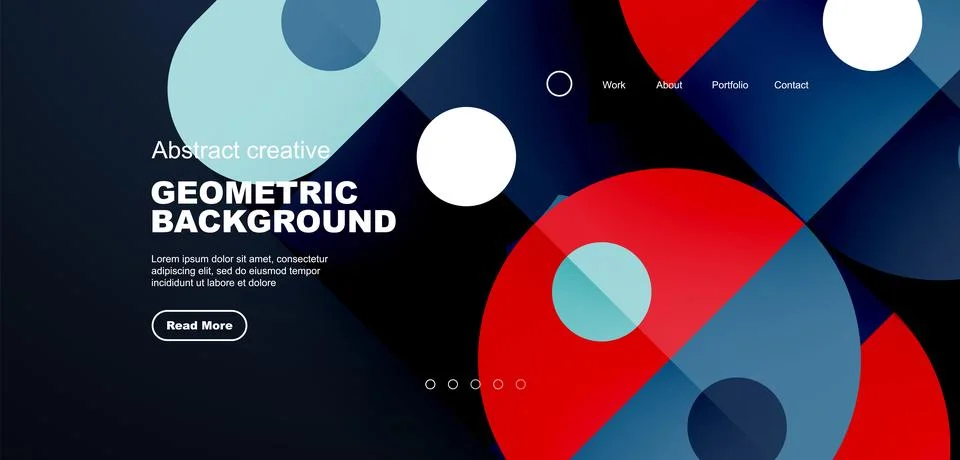 Simple circles and round elements pattern. Minimalist design geometric landing 스톡 일러스트